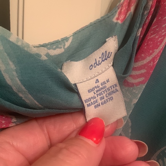 Lovely Anthropologie Odille dress in greens and pinks, size 4 - Picture 6 of 7